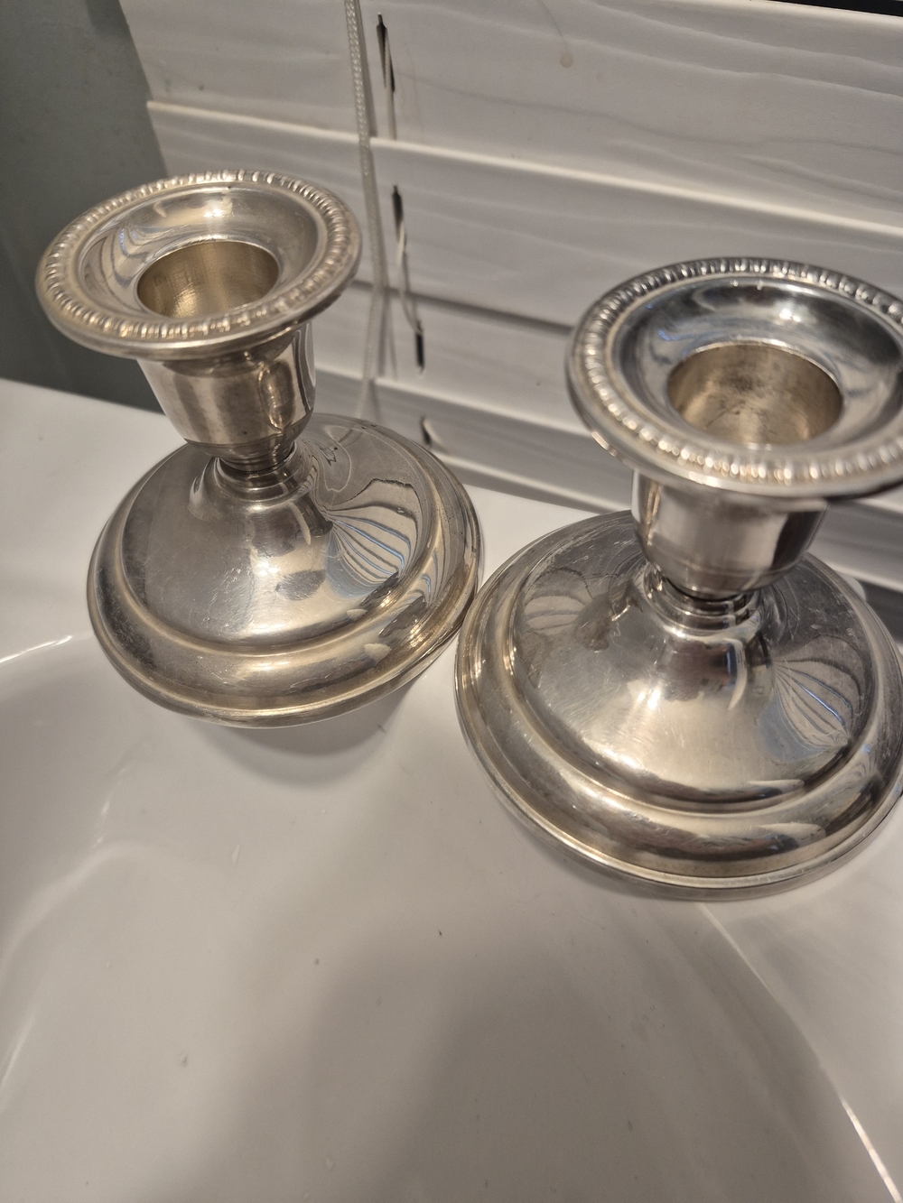Vintage Birks Regency Plate Silver Pair Of Candlesticks- Pattern 1501